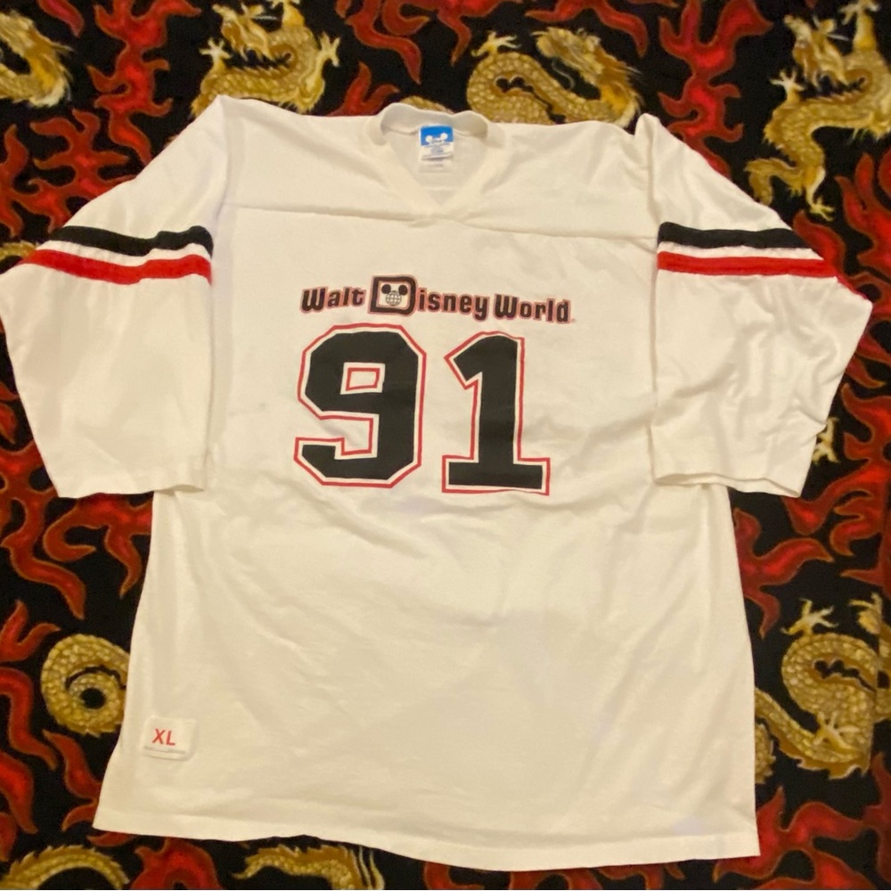 Vintage 90s Disney hockey style long sleeve shirt made in USA